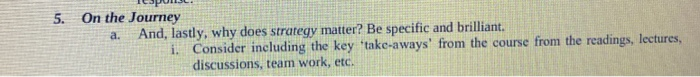 a. 5. On the Journey And, lastly, why does