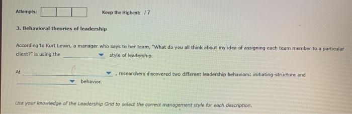 organizational behavior Attempts: Keep the