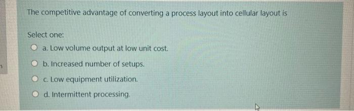 The competitive advantage of converting a process