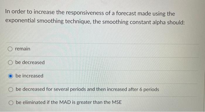 In order to increase the responsiveness of a