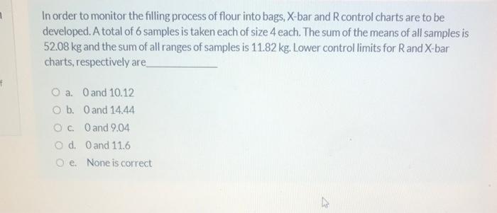 In order to monitor the filling process of flour