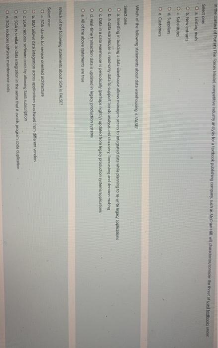 In the context of Porter's Five Forces Model