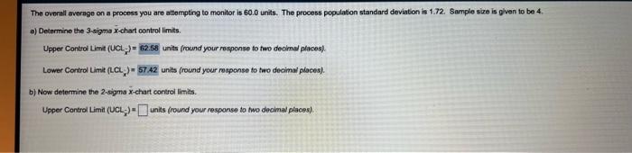 The overall average on a process you are