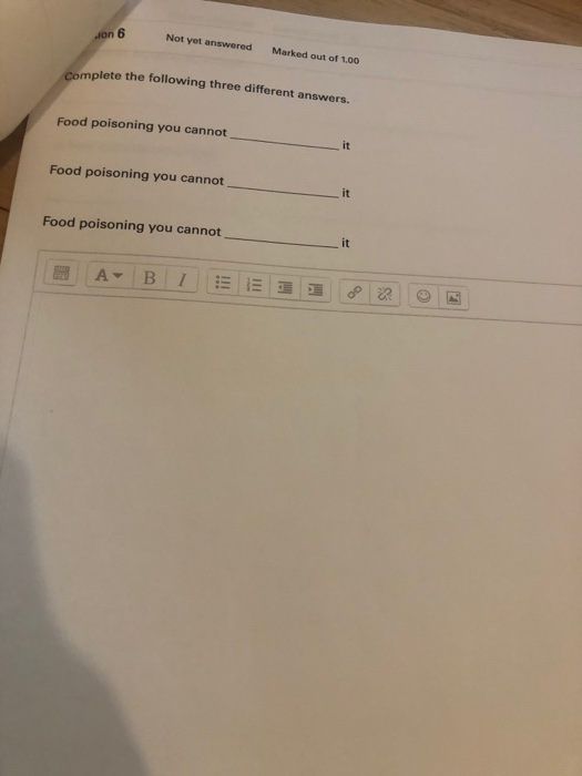 cookery Complete the following three different