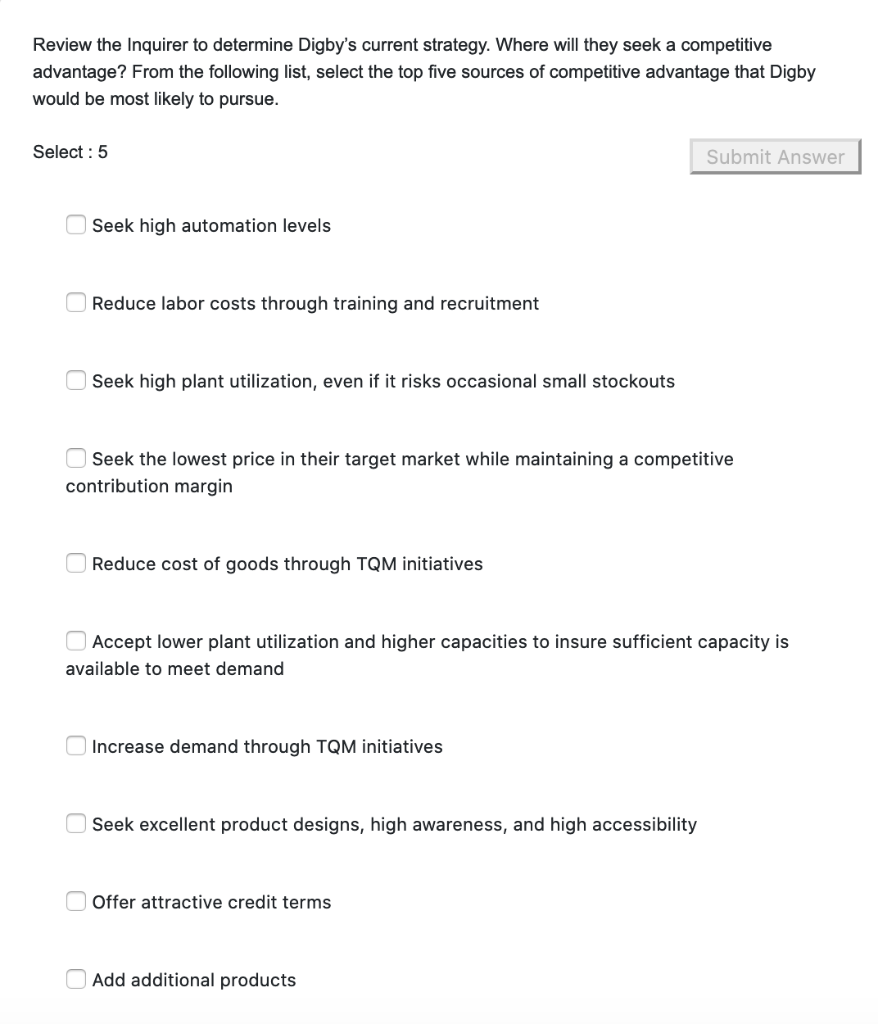 Review the Inquirer to determine Digby's current