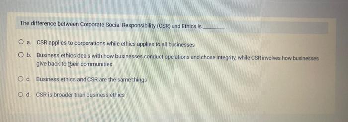 The difference between Corporate Social