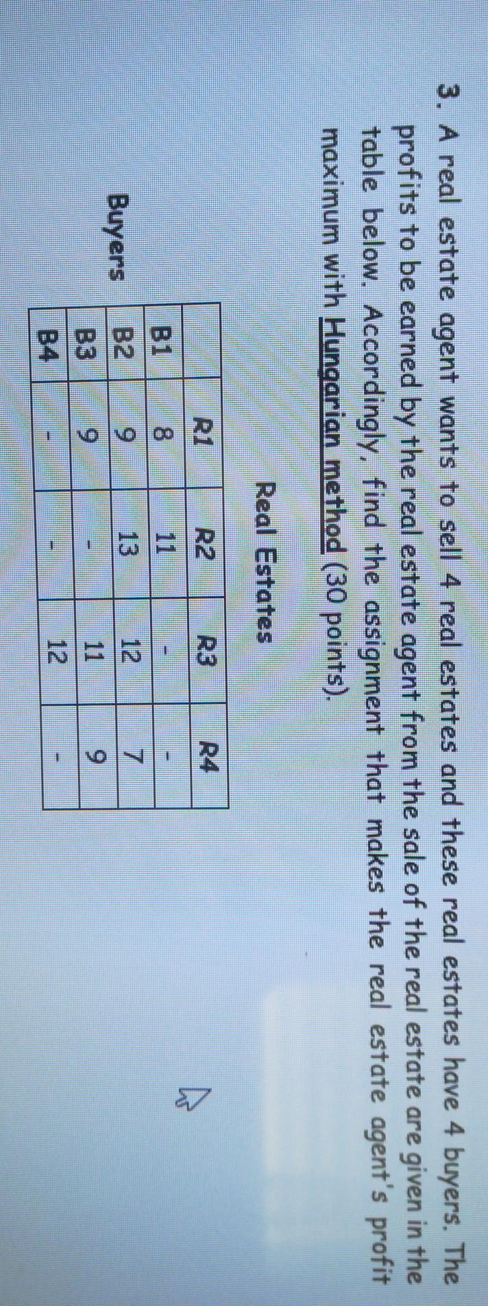 3. A real estate agent wants to sell 4 real