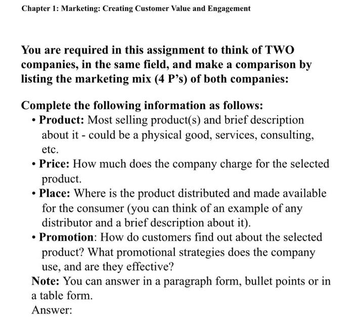 marketing course Chapter 1: Marketing: Creating