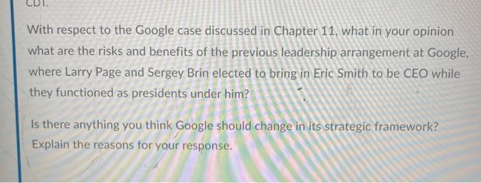 With respect to the Google case discussed in