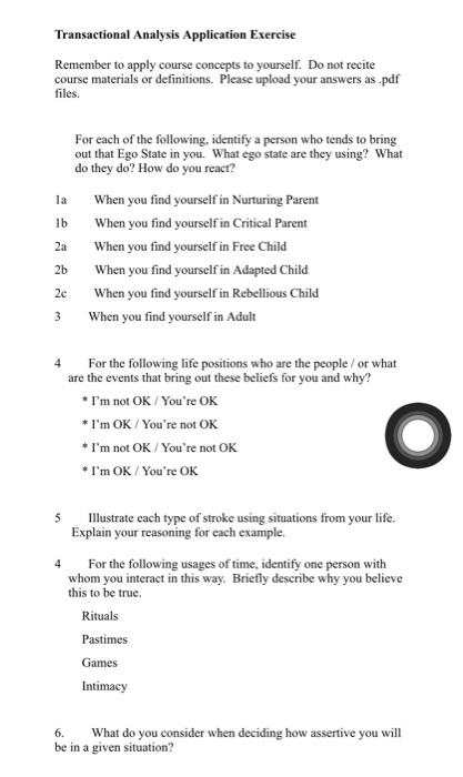 Transactional Analysis Application Exercise