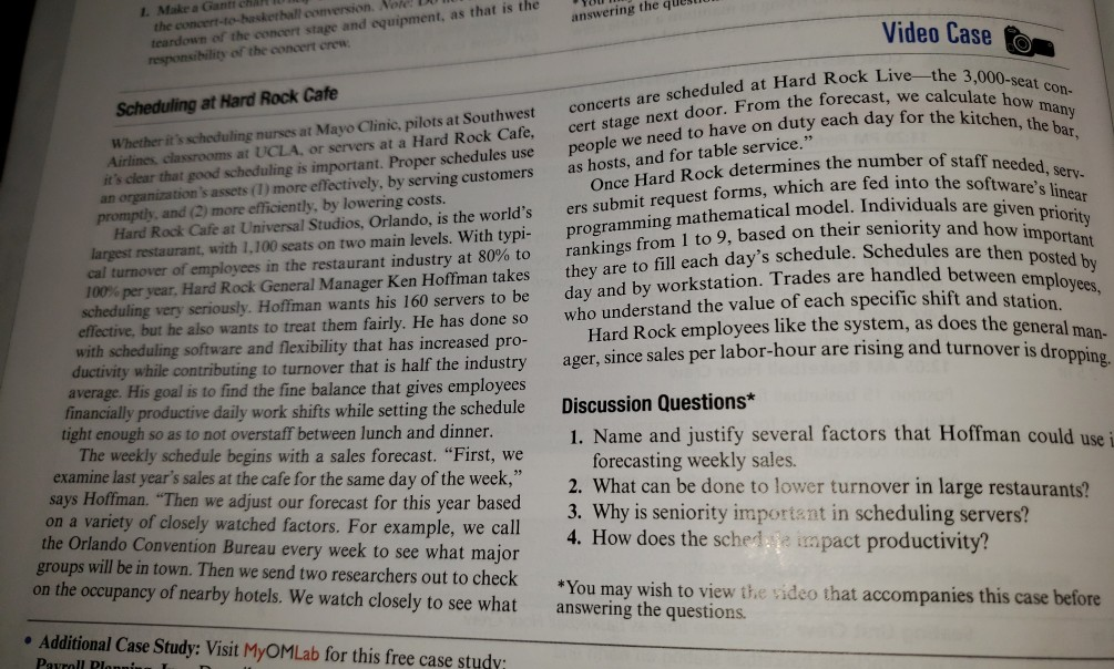 1. Name and justify several factors that Hoffman
