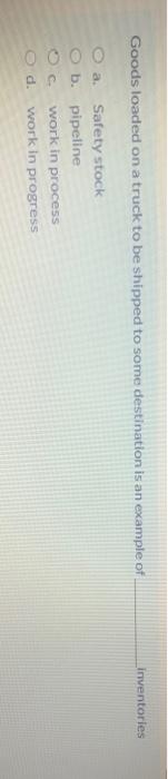 Goods loaded on a truck to be shipped to some