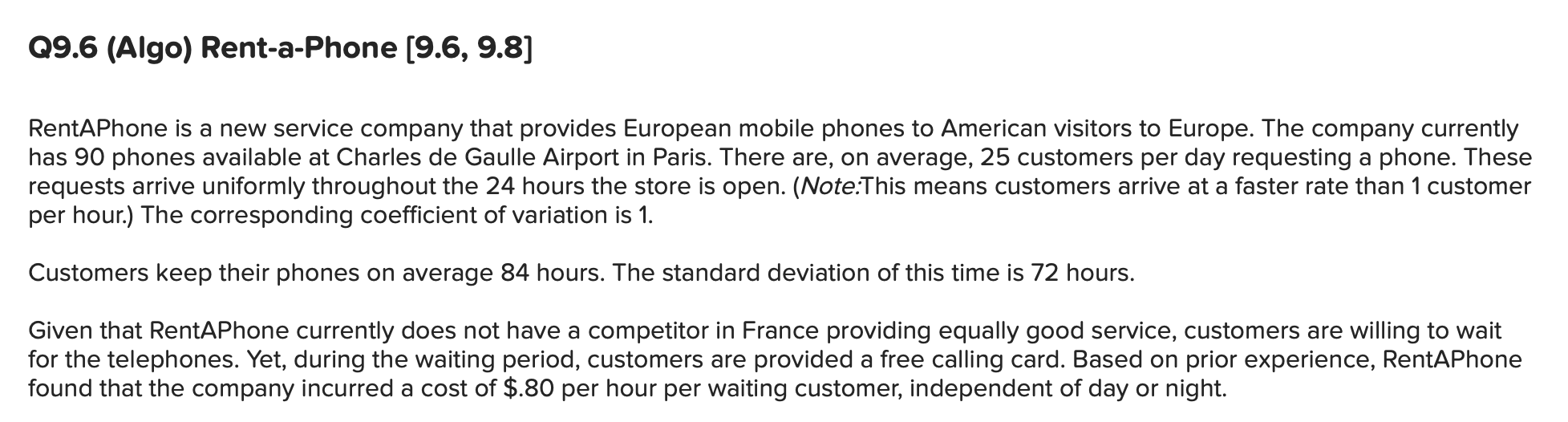 I just need help with Questions C & E Q9.6 (Algo)
