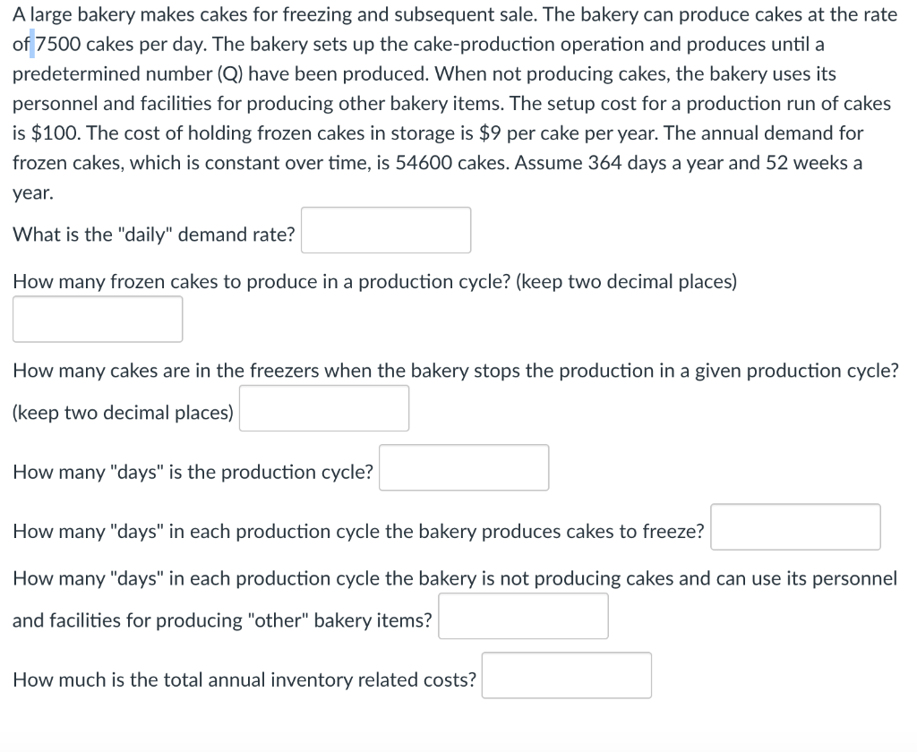 A large bakery makes cakes for freezing and