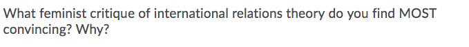 What feminist critique of international relations