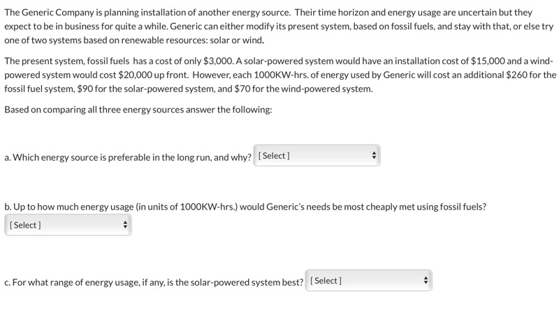 The Generic Company is planning installation of