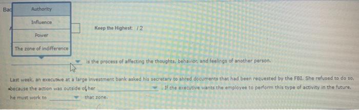 organizational behavior Authority Influence Keep