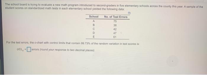 The school board is trying to evaluate a new math