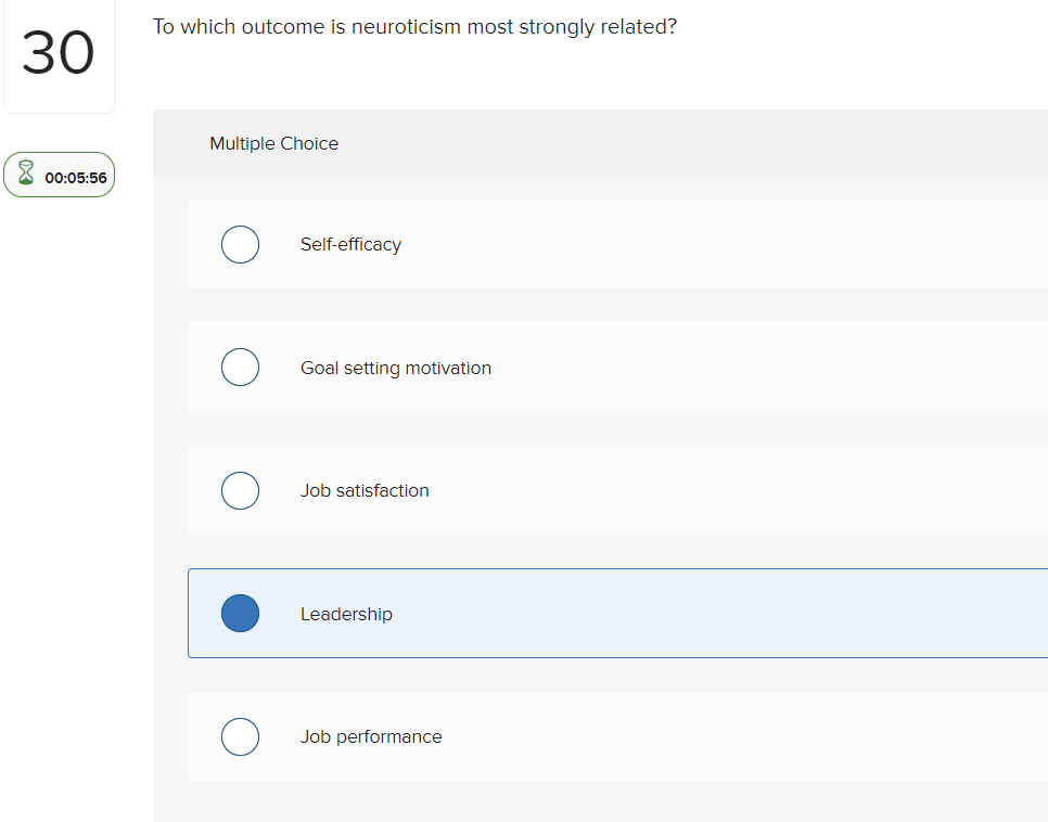 To which outcome is neuroticism most strongly