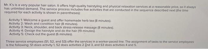 Mr. K's is a very popular hair salon. It offers