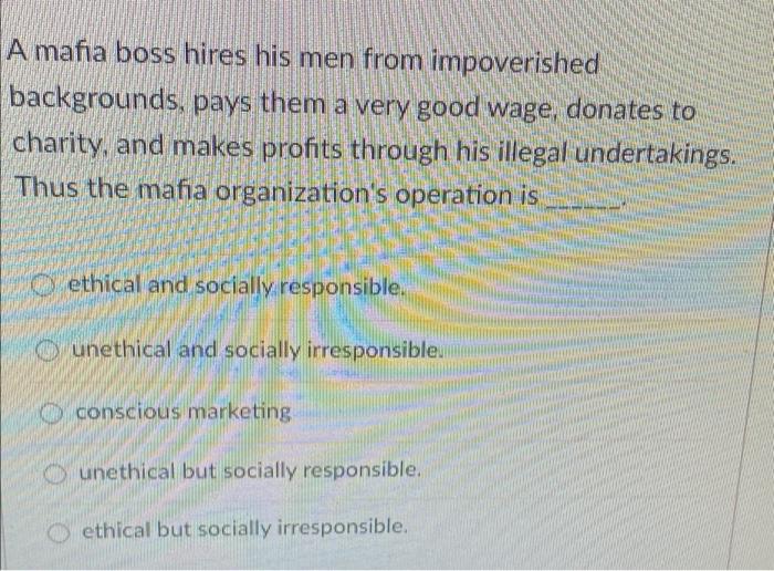 A mafia boss hires his men from impoverished