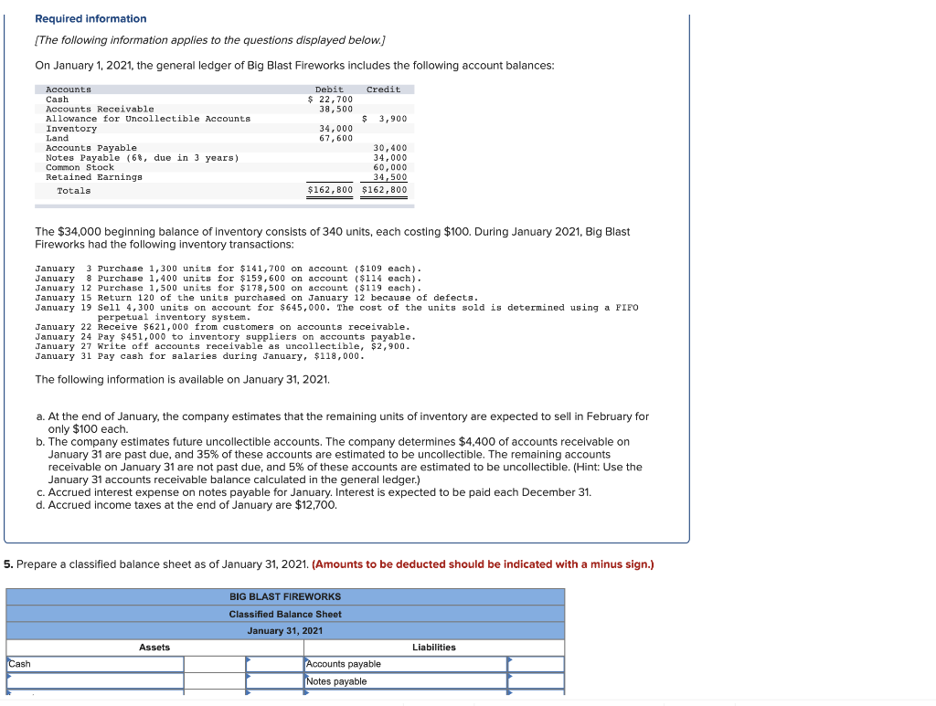 Required information [The following information