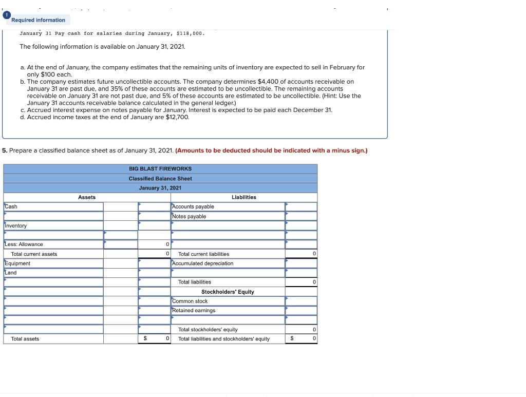 Required information [The following information