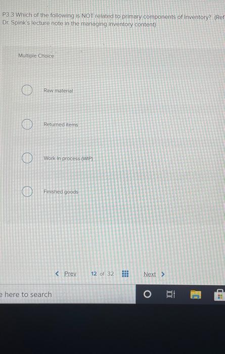 P3 3 Which of the following is NOT related to