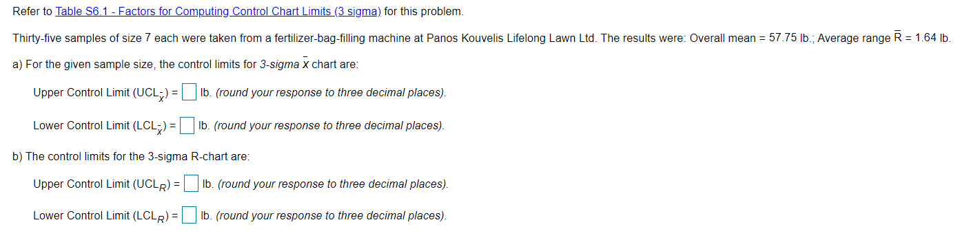 i Definition - X Sample Size, n Lower Range, D3 0