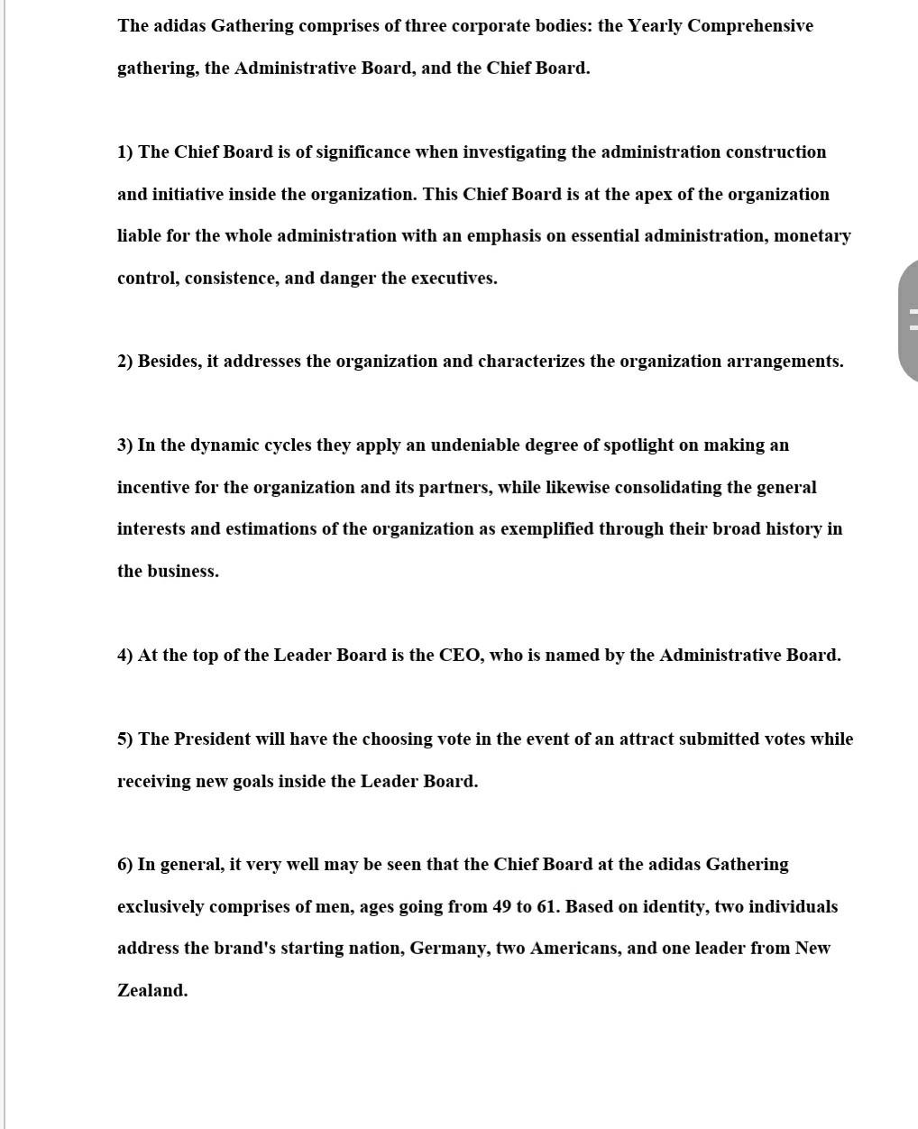 company name:adidas Perform a literature search