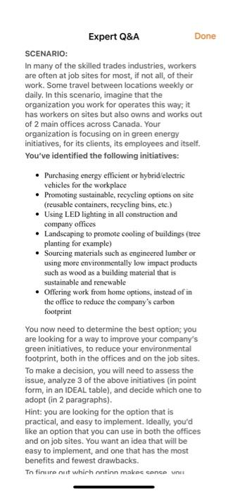 SCENARIO In many of the skilled trades