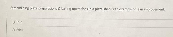 Streamlining pizza preparations & baking