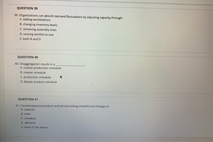 2. the master production schedule is a. fixed