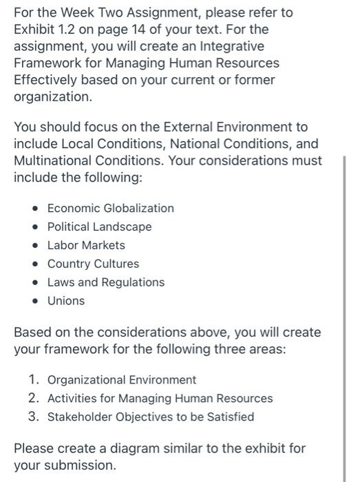 For the Week Two Assignment, please refer to