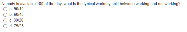 Nobody is available 100 of the day, what is the