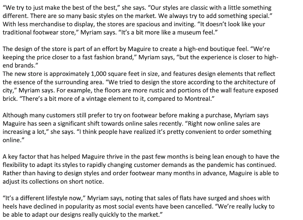 Identify the type of consumer product Maguire is