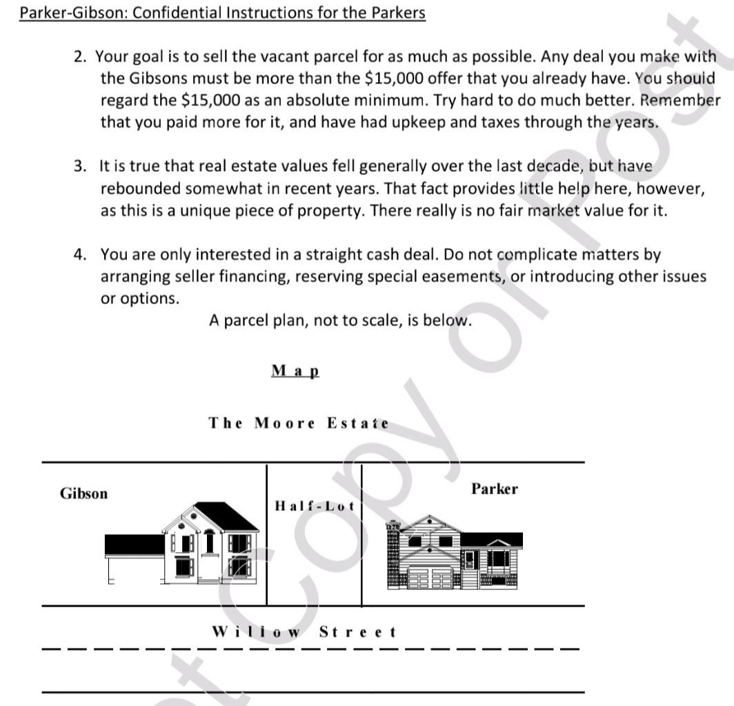 Parker-Gibson Confidential Instructions for the