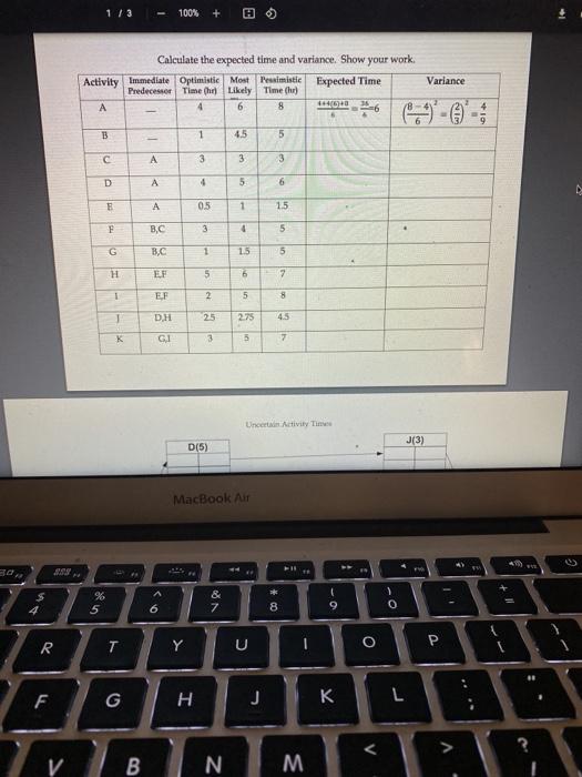 please fill in for B through K 100% + 3 Variance