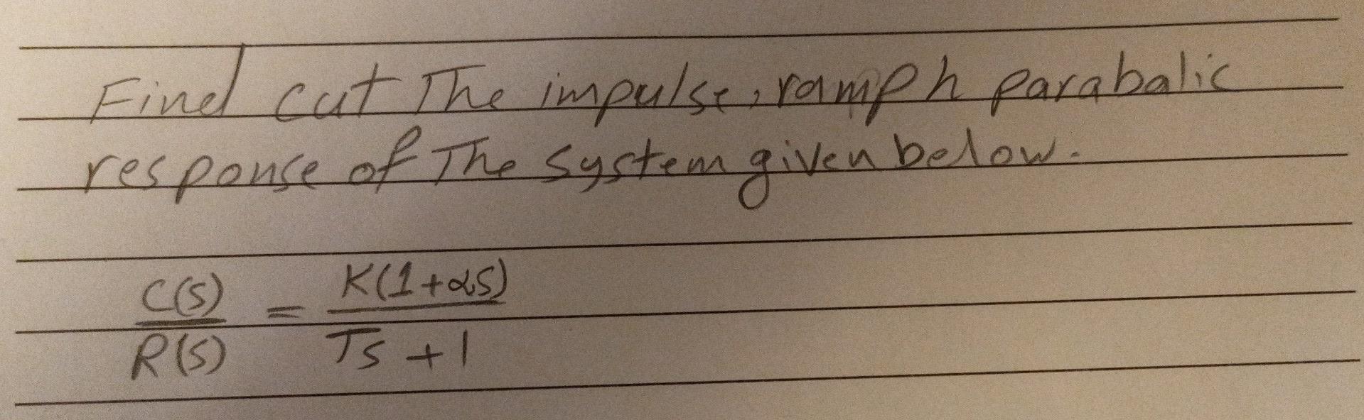 Fine cut the impulse ramph parabalic response of