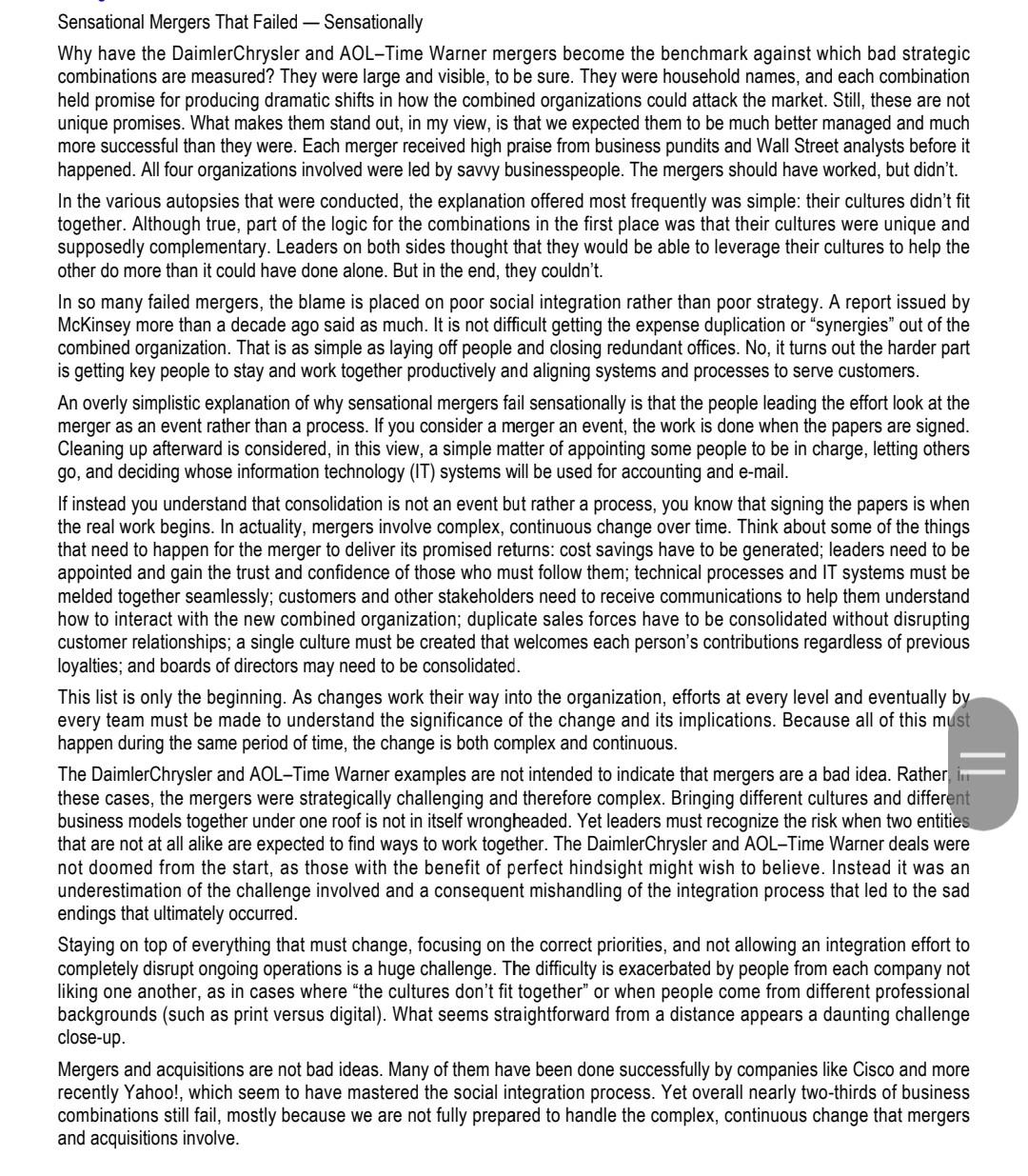 Sensational Mergers That Failed Sensationally Why