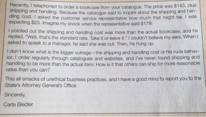 Exercice 10.15 Instructions: 1. Write a letter to