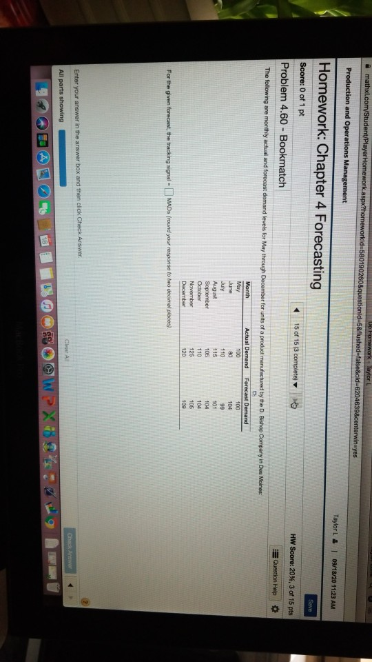 De Homewark Taylor L mathxl.com/Student/Player