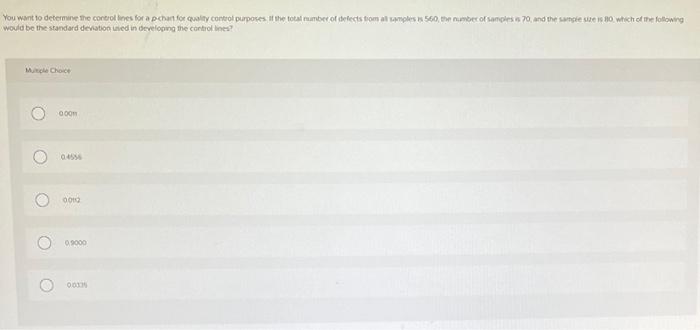 You want to determine the control tines for a