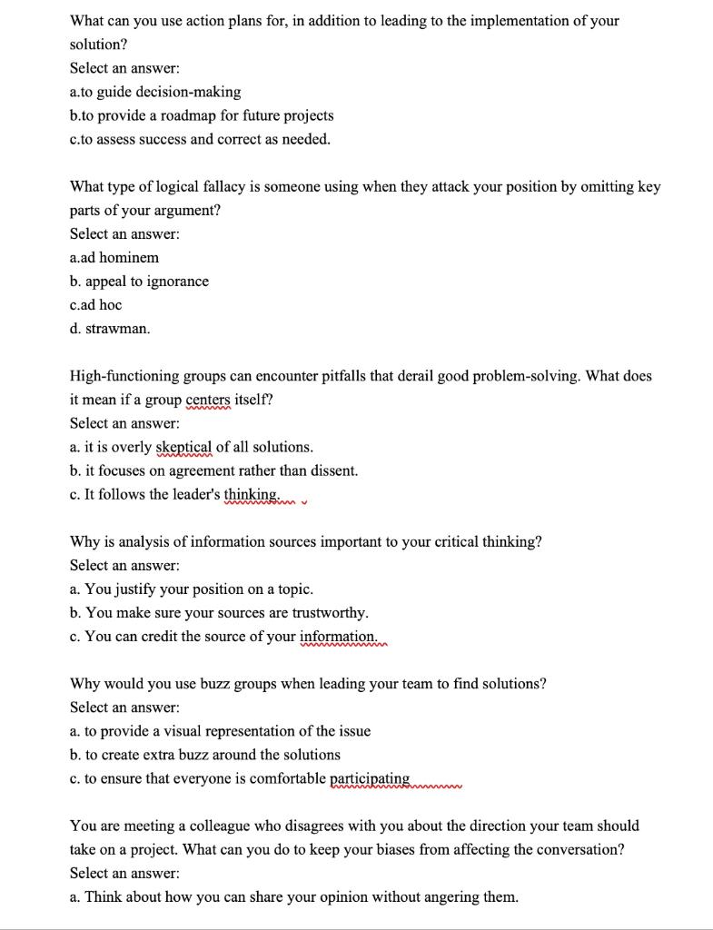 What can you use action plans for, in addition to