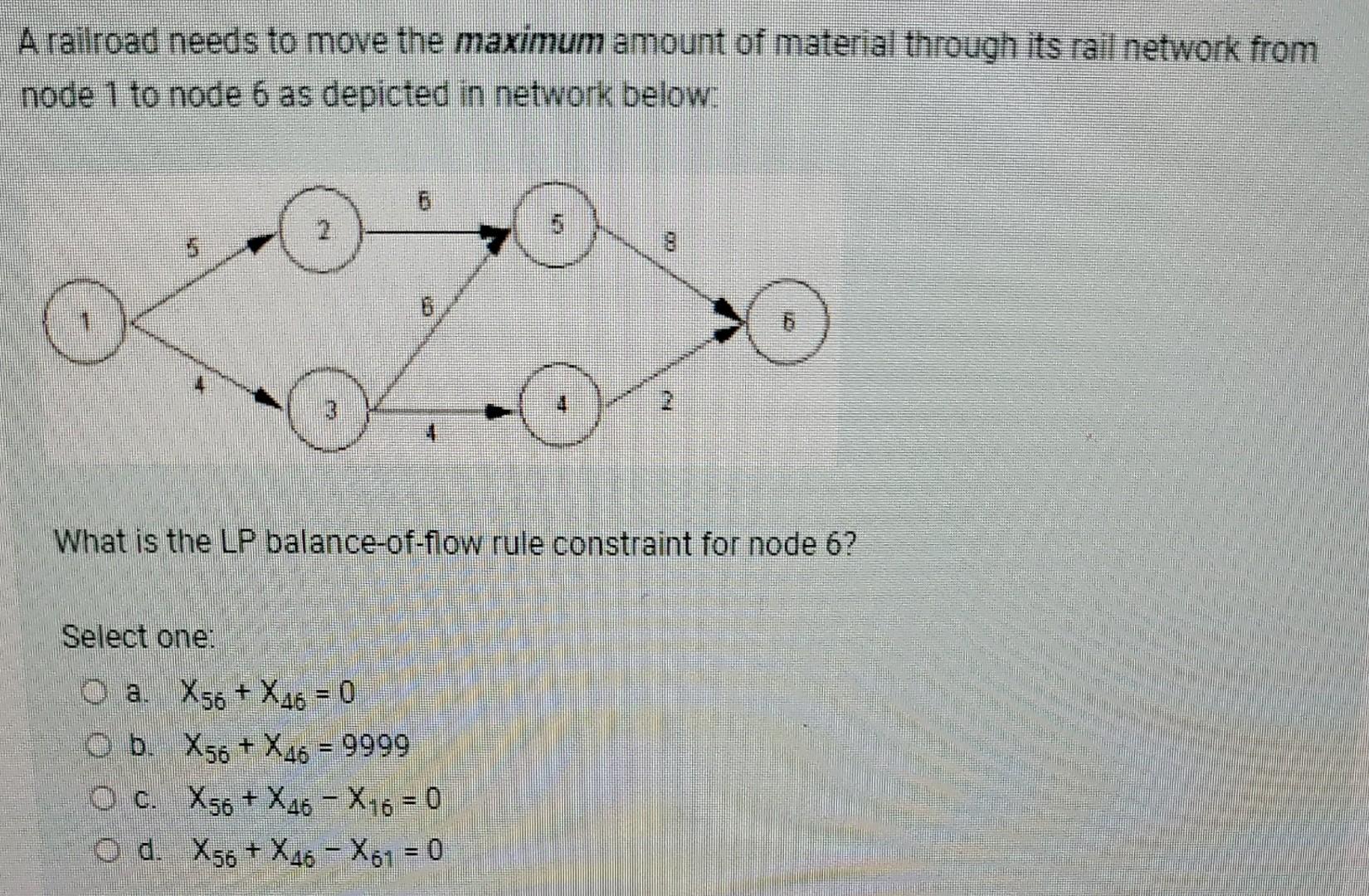 A railroad needs to move the maximum amount of