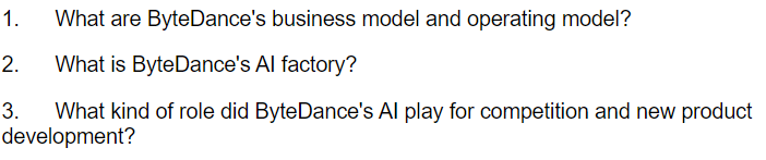 1. What are ByteDance's business model and