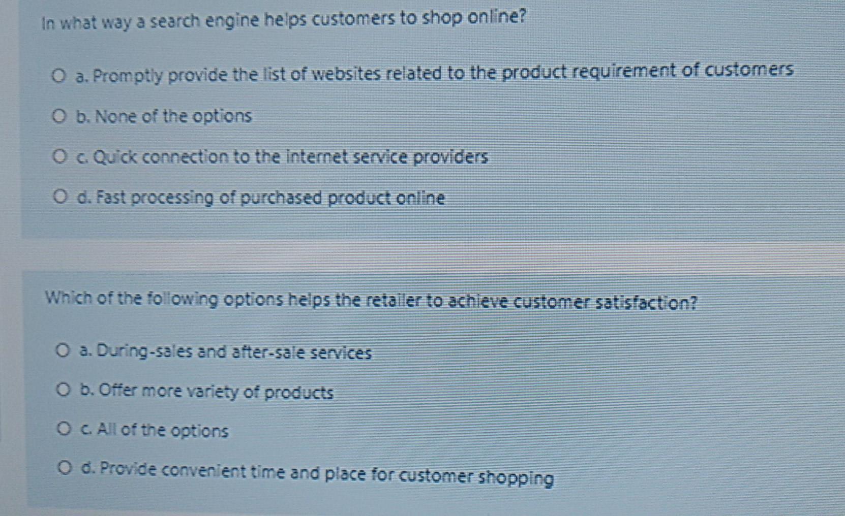 In what way a search engine helps customers to