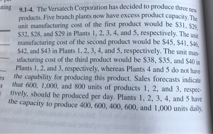 ating 9.1-4. The Versatech Corporation has