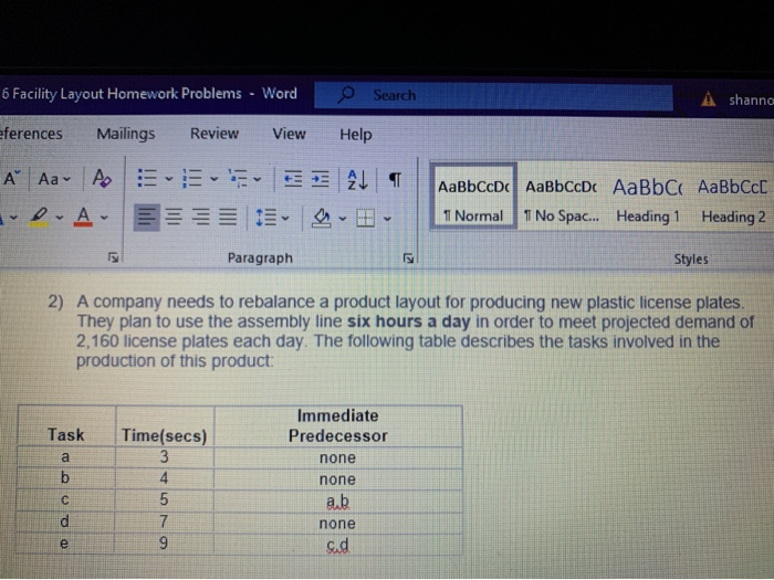 Step 1. determine output rate of final item Step