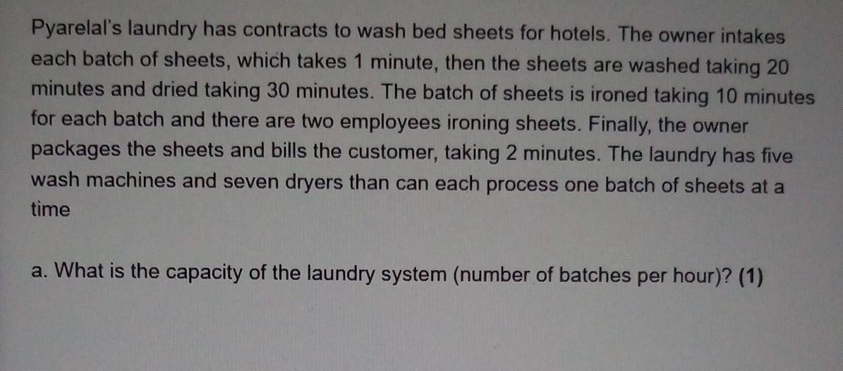 Pyarelal's laundry has contracts to wash bed